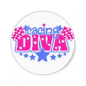 Racing Diva Round Stickers