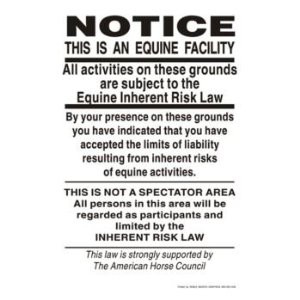 Equine Liability Warning Signs http://www.horseinsurancequotes.org ...