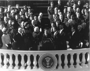 President John F. Kennedy is administered the Oath of Office by Chief ...