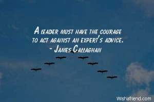 leadership-A leader must have the courage to act against an expert's ...