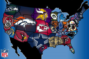 The United States divided up by NFL allegiances