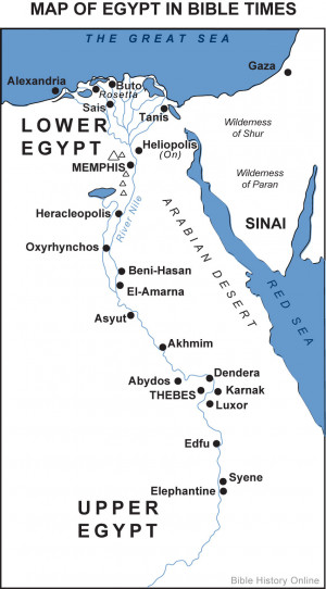 Map of Israel in Moses Time