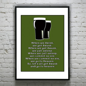 Funny Guinness Beer Irish Art Print Poster drinking drunk alcohol ...