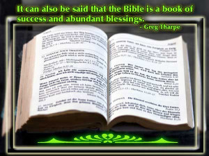 It can also be said that the Bible is a book of success and abundant ...