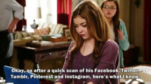 ... instagram, this is what I know. Luke: Privacy is dead? #modernfamily