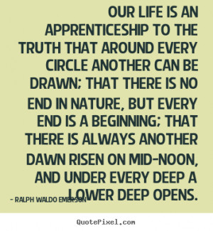 Create graphic photo quote about life - Our life is an apprenticeship ...