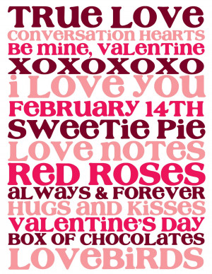 Valentine's Day Subway Art Printable
