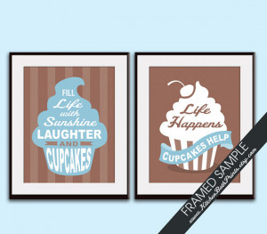 CUPCAKE Whimsical Quotes - Set of 2 - Art Prints (Featured inChocolate ...