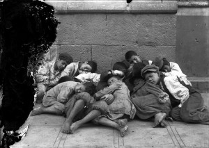 ... sleep in the street, Mexico City, 1923. Child Labor - Survival