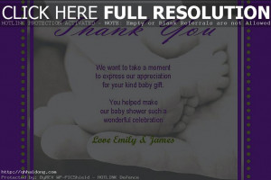 Thank You Card Sayings Baby Shower Gifts
