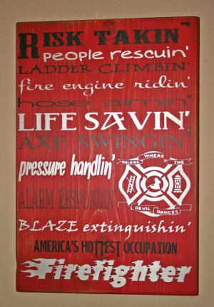 Firefighter Wall Art, Firefighter Decor, Distressed Wall Decor, Custom ...