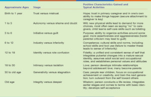Erik Erikson's Stages of Development Chart