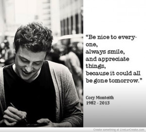 Cory Monteith Quote