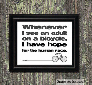 Bike Art Print, H.G. Wells Quote, Black and White, Vintage Bike ...