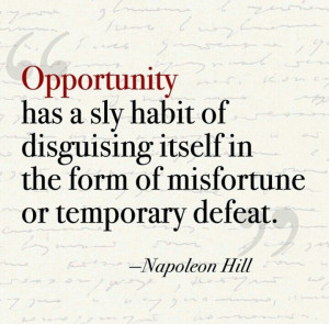 ... form of misfortune or temporary defeat - Napoleon Hill #thinkgrowrich