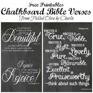 Free Printables, Chalkboard Bible Verses | Pickled Okra: | Bloglovin'
