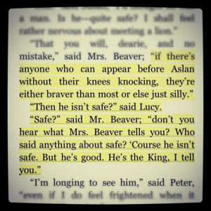 ... but he s good he s the king i tell you c s lewis chronicles of narnia