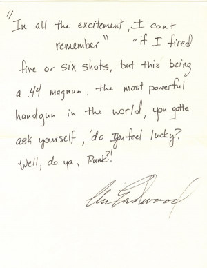 31: Clint Eastwood Handwritten Quote from 