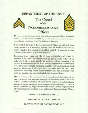 army nco creed by christopher