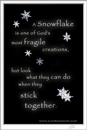 snowflake is one of God's most fragile creations, but look what they ...
