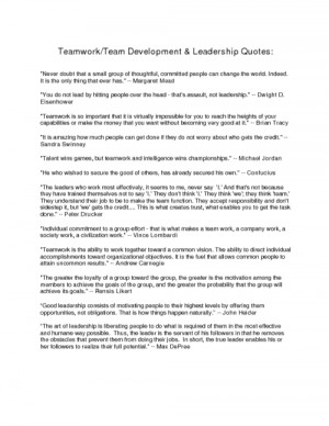 quotes on leadership – teamworkteam development leadership quotes ...