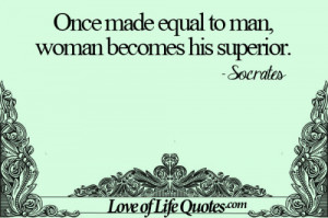 Socrates quote on women becoming equal to men