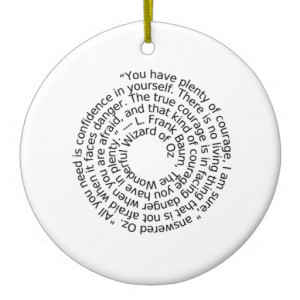 Wizard of Oz courage quote christmas ornament