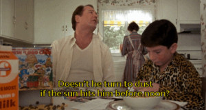 Doesn’t he turn to dust if the sun hits him before noon