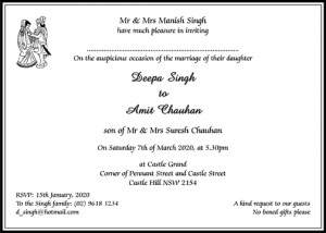 Hindu Wedding Invitation Wordings