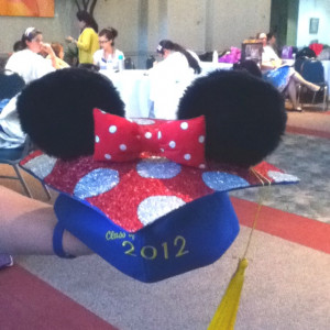 her graduation. I bought a Mickey Mouse graduation hat from Disneyland ...