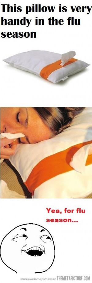funny pillow tissues flu invention