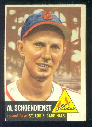 1953 Topps #.78 Al 'Red' Schoendienst [#a] (Cardinals) Baseball cards ...