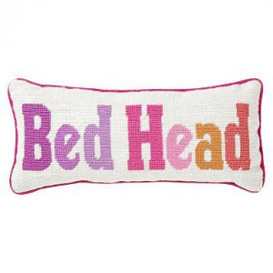 PB Teen Sleep Sayings Needlepoint Pillows, Bed Head