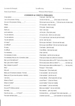 Common & Useful Phrases (all two pages)