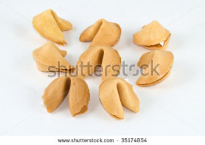 Fortune cookies just waiting to be broken open - stock photo