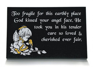 BABY ANGEL MEMORIAL Colour: Black Granite