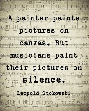 Music Quote Musical Notes Vintage Style Music Lover Leopold Stokowski ...