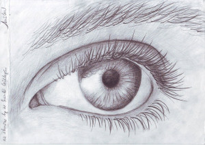 An Eye Colored Pencil Drawing By Polaara