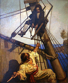 One More Step, Mr. Hands by N. C. Wyeth, 1911, for Treasure Island by ...