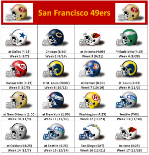 San Francisco 49ers Schedule