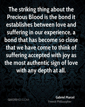 The striking thing about the Precious Blood is the bond it establishes ...