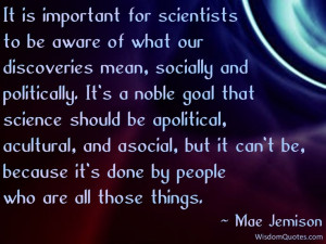 Mae Jemison, great quote!