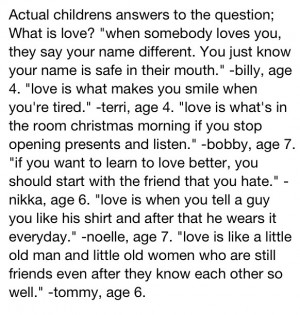 Little kids describe love