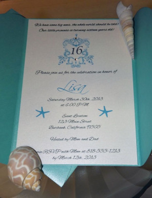 Tiffany Themed Sweet 16 Invitations | Tiffany Blue Beach Invitation ...