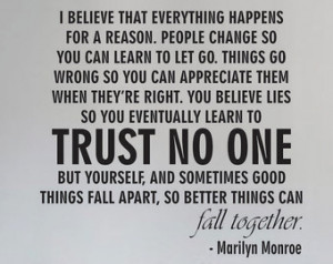 Trust No One Quotes Marilyn Monroe Marilyn monroe trust no one