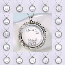 ... Memory Floating Charm Glass Love Locket Pendant Necklace Charm Chain