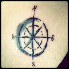 Compass Rose Tattoo Thigh