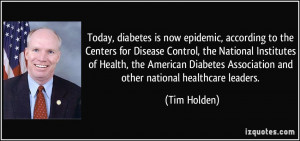 Today, diabetes is now epidemic, according to the Centers for Disease ...