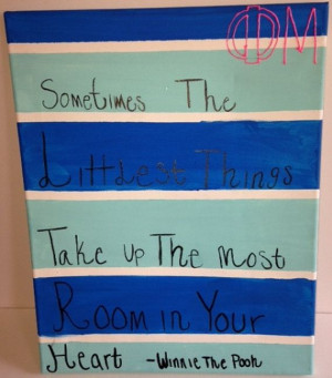 Phi Mu Sorority Big Little Reveal Winnie The Pooh Quote Painted Canvas ...