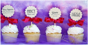 fancy nancy cupcakes that use sprinkles and fancy cupcake toppers